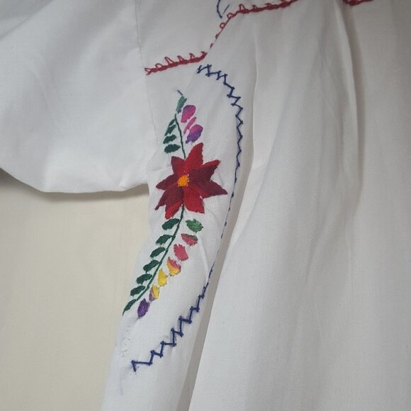 Handmade embroidered mexican-style midi dress M/L - Picture 6 of 12